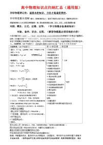 高中物理知识点归纳汇总（通用版）