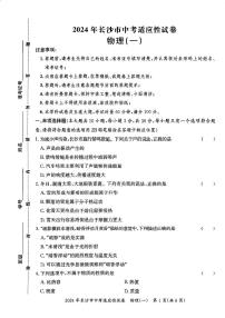 2024长沙中考适应性考试物理试卷一