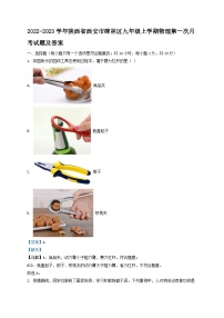 2022-2023学年陕西省西安市碑林区九年级上学期物理第一次月考试题及答案