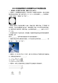 2024年安徽省阜阳市九年级物理学业水平考试模拟试题