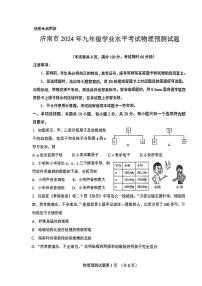 2024年山东省济南市历城区济南外国语学校中考模拟预测物理试题