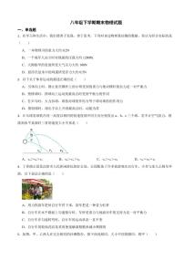 吉林省白山市2024年八年级下学期期末物理试题（附参考答案）