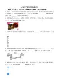 安徽省合肥市2024年八年级下学期期末物理试题附参考答案