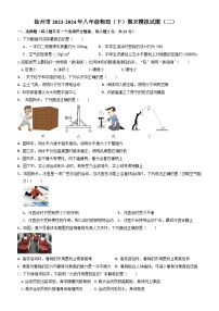 江苏省徐州市2023-2024学年八年级物理下学期期末模拟试题(二）