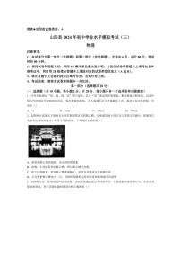 [物理]2024年陕西省商洛市山阳县中考三模物理试题（有答案）