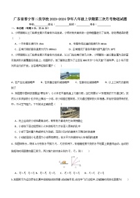 广东省普宁市二实学校2023-2024学年八年级上学期第三次月考物理试题(含答案)