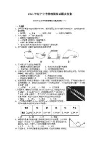 2024年辽宁中考物理模拟试题及答案