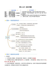 2024年新八年级物理暑假提升精品讲义（人教版2024）-第20讲 光的色散（原卷版+解析版）