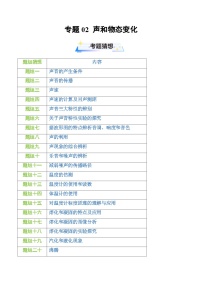 初中物理八年级上册期末考点大串讲 考题猜想02 声和物态变化（人教版）