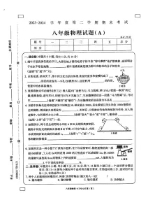 河南省周口市鹿邑县2023-2024学年八年级下学期7月期末物理试题