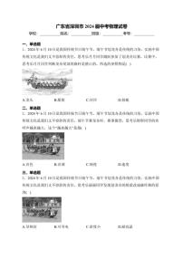 [物理]2024年广东省深圳市中考物理真题(有答案)