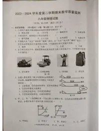 广东省惠州市惠阳区2023-2024学年八年级下学期期末测试物理试卷