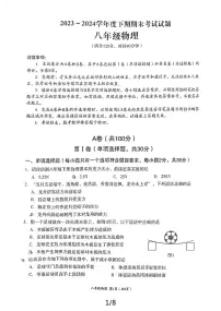 四川省成都市武侯区2023-2024学年八年级下学期期末物理试卷