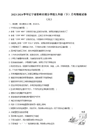 2023-2024学年辽宁省铁岭市部分学校九年级（下）月考物理试卷（六）（含解析）