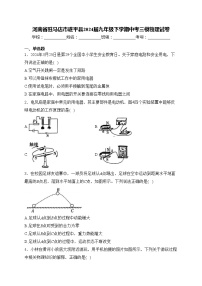 河南省驻马店市遂平县2024届九年级下学期中考三模物理试卷(含答案)