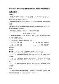 2022-2023学年山东省济南市莱芜区九年级上学期物理期末试题及答案