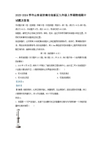 2023-2024学年山东省济南市高新区九年级上学期物理期中试题及答案