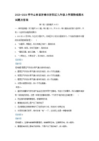 2023-2024学年山东省济南市济阳区九年级上学期物理期末试题及答案
