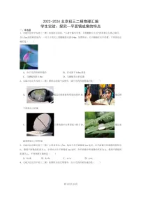 [物理][二模]2022～2024北京初三试题分类汇编：学生实验：探究—平面镜成像的特点