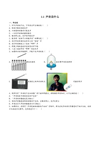 初中物理苏科版八年级上册1.1 声音是什么精练