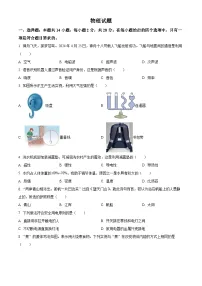 精品解析：2024年福建省中考物理试题（原卷版）