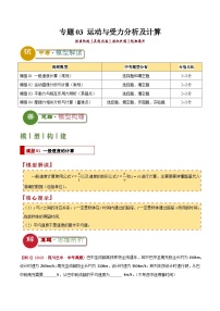 专题03 运动与受力分析及计算（含答案）2024年中考物理答题技巧与模板构建