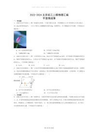 [物理]2022～2024北京初三二模物理试题分类汇编：平面镜成像