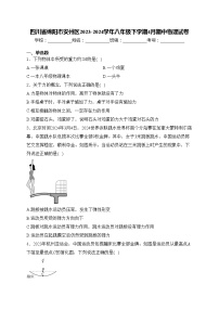 四川省绵阳市安州区2023-2024学年八年级下学期4月期中物理试卷(含答案)