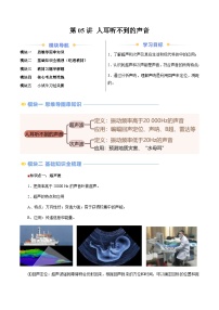 第05讲 人耳听不到的声音（含答案）（预习）2025学年八年级物理上册暑假提升讲义（苏科版）