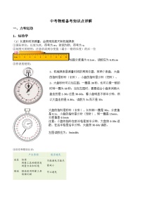 2024年中考物理备考知识点详解_力学