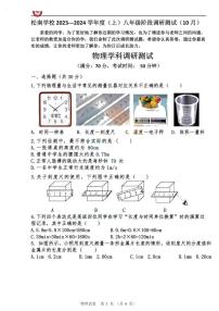 黑龙江省哈尔滨市松雷中学校2023-2024学年八年级上学期10月月考物理试卷（含答案）