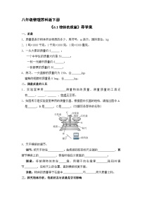 初中物理物体的质量当堂达标检测题