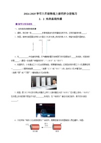 初中物理苏科版八年级上册3.3 光的直线传播当堂检测题