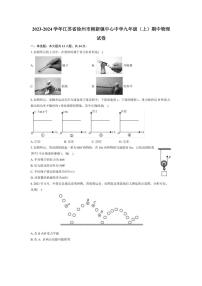 [物理][期中]江苏省徐州市柳新镇中心中学2023～2024学年九年级上学期期中物理试卷(有解析)