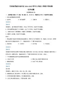 甘肃省武威市凉州区片区2024-2025学年九年级上学期开学检测物理、化学试卷-初中化学（解析版）