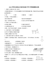 2024年河北省保定市涿州实验中学中考物理模拟试卷（含答案）