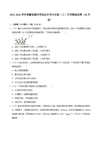 安徽省滁州市定远中学2023-2024学年九年级（上）月考物理试卷（10月份）