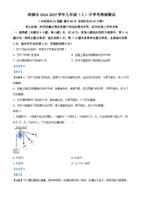 辽宁省鞍山市海城市2024-2025学年九年级上学期开学考试物理试题（解析版）