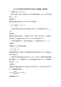 [物理][一模]安徽省阜阳市部分学校2024年中考试题(解析版)