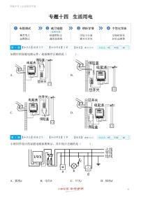 【一轮复习】备战2025年中考物理专题训练-专题十四  生活用电  （教师版+学生版）