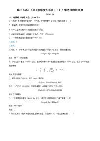 四川省自贡市解放路初级中学等校2024-2025学年九年级上学期开学考试物理试题（解析版）