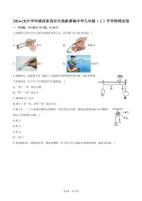 [物理]2024～2025学年陕西省西安市高新唐南中学九年级(上)开学试卷(有解析)