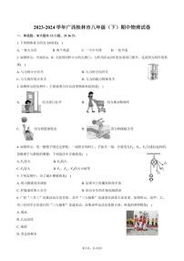 [物理][期中]2023～2024学年广西桂林市八年级(下)期中试卷(有解析)