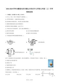 [物理]2024～2025学年安徽省安庆市潜山市官庄中心学校九年级(上)开学试卷(有解析)