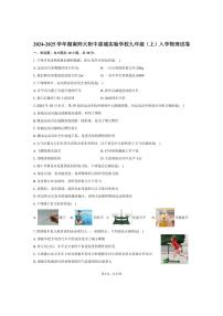 [物理]2024～2025学年湖南省长沙市湖南师大附中星城实验学校九年级(上)入学试卷(有解析)