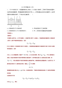 专题10 浮力（练习）-【备考2025】年中考2024物理真题分类汇编（原卷+解析）