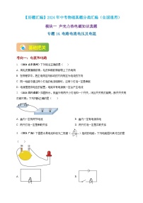 模块一 专题14 电路电流电压及电阻（练习）-2024年中考物理真题分类汇编