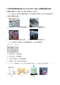 广东省深圳明德实验学校2023-2024学年八年级上学期物理期末试卷