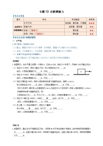 中考物理一轮复习专题13求解摩擦力(知识点复习+例题讲解+过关练习)(原卷版+解析)