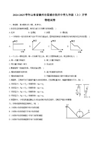 2024-2025学年山东省德州市禹城市张庄中学九年级（上）开学物理试卷（含答案）